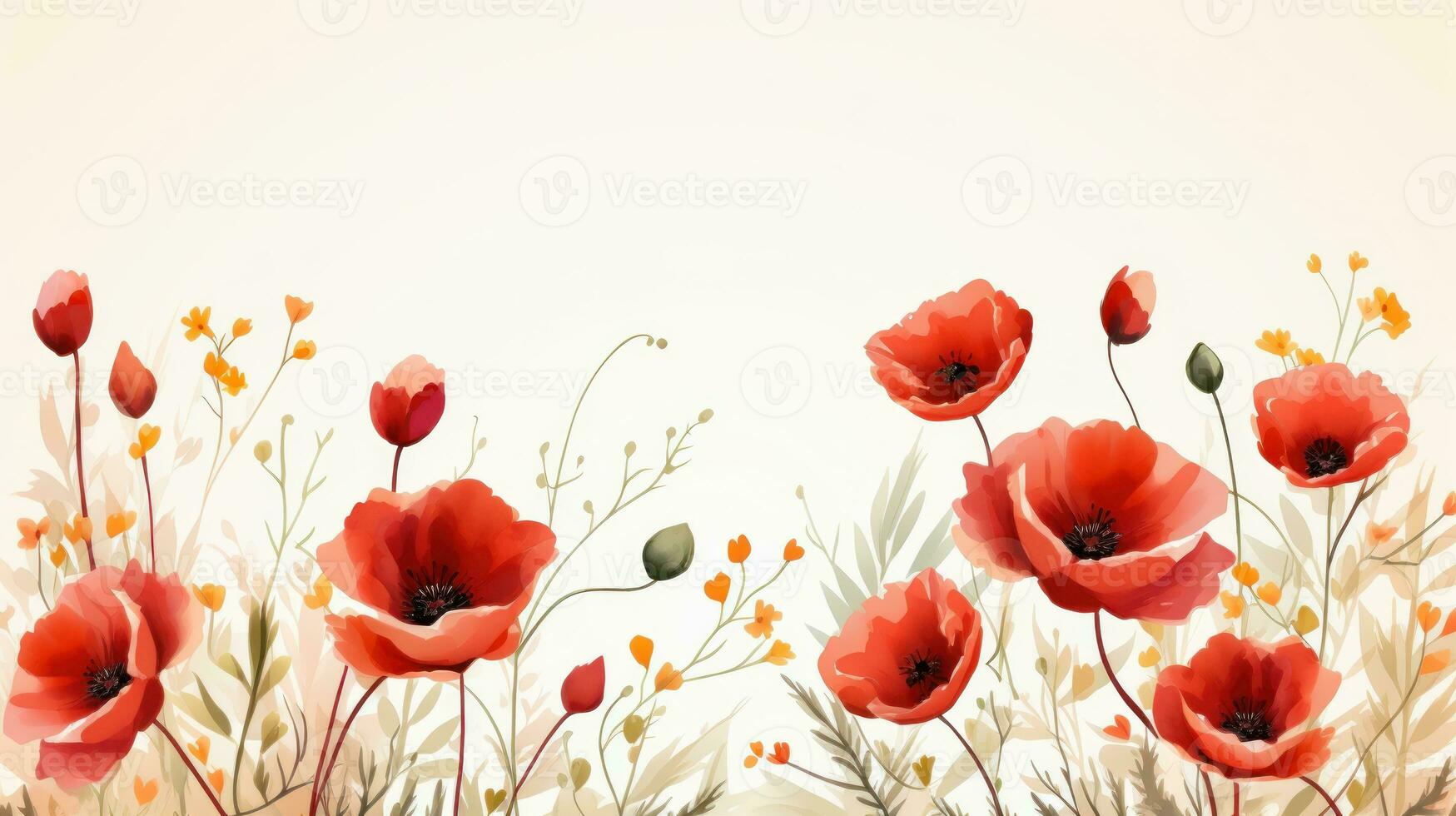 Poppy flowers isolated photo