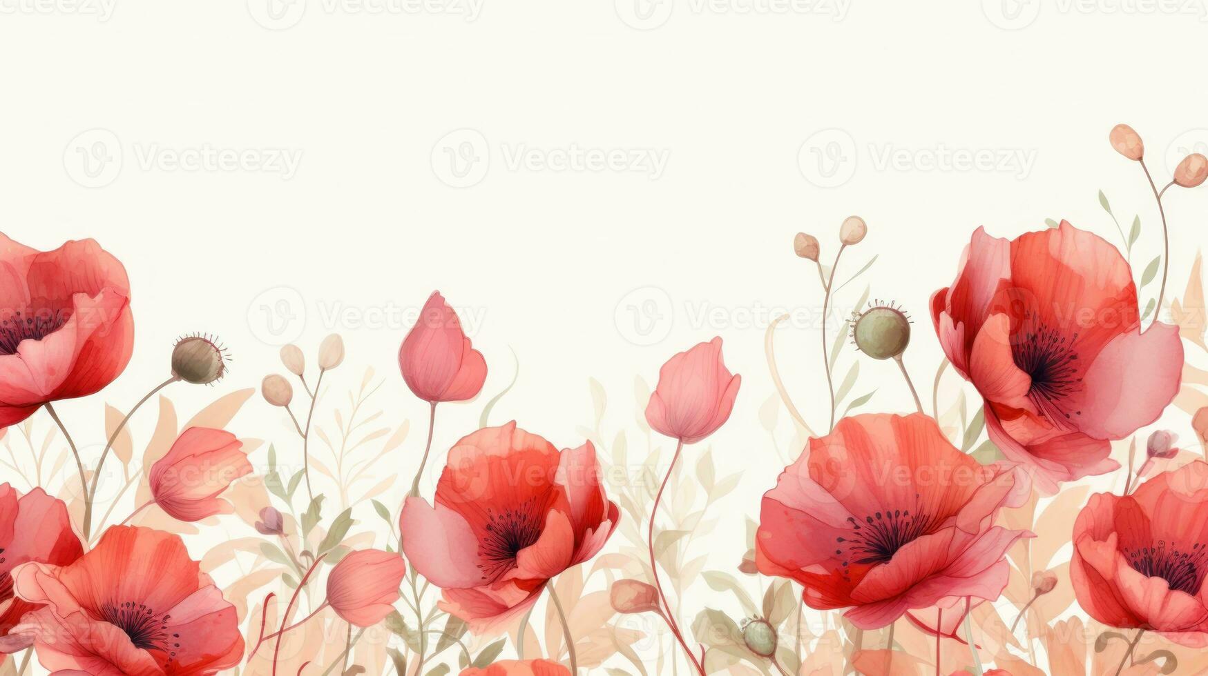 Poppy flowers isolated photo