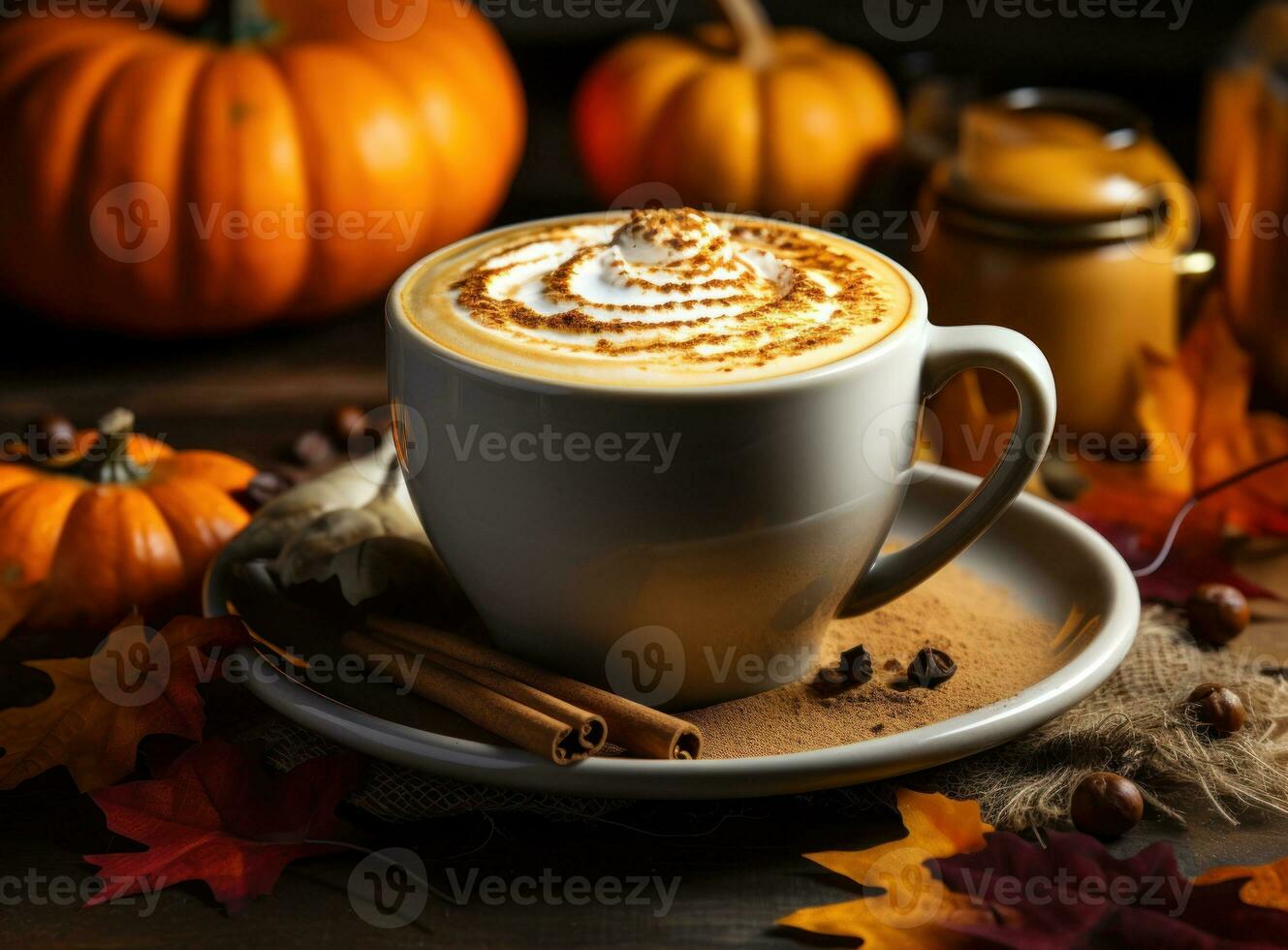 Autumn pumpkin latte photo