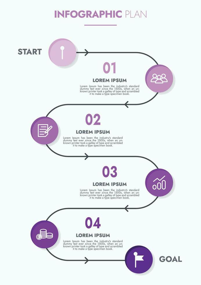 Infographic template for presentations and features data visualization includes a process chart with diagrams, steps, options. The concept for marketing through illustrations for drive to success. vector