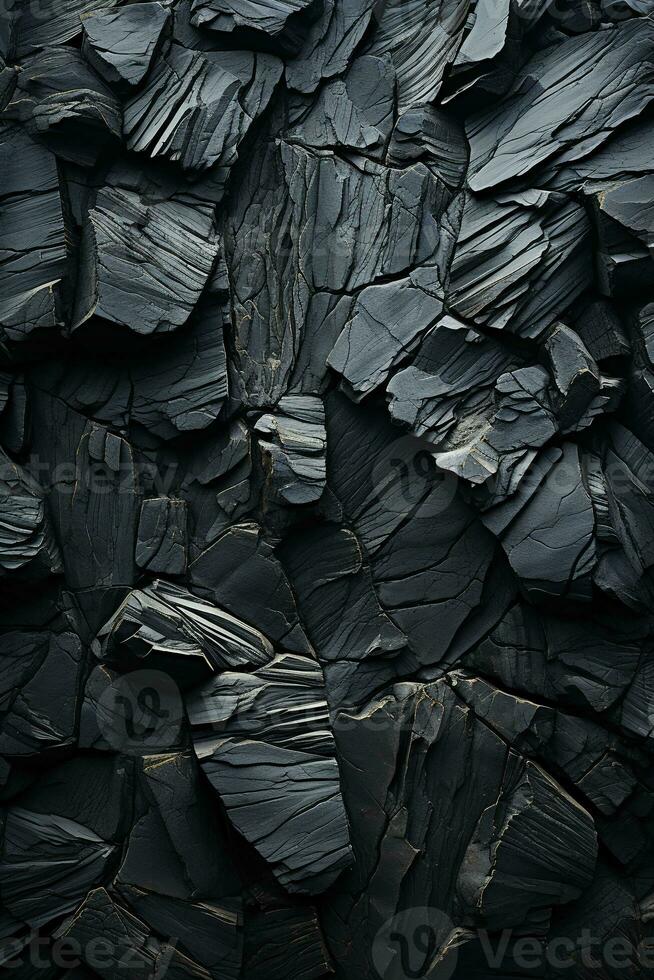 negro Roca pared textura antecedentes. ai generativo foto