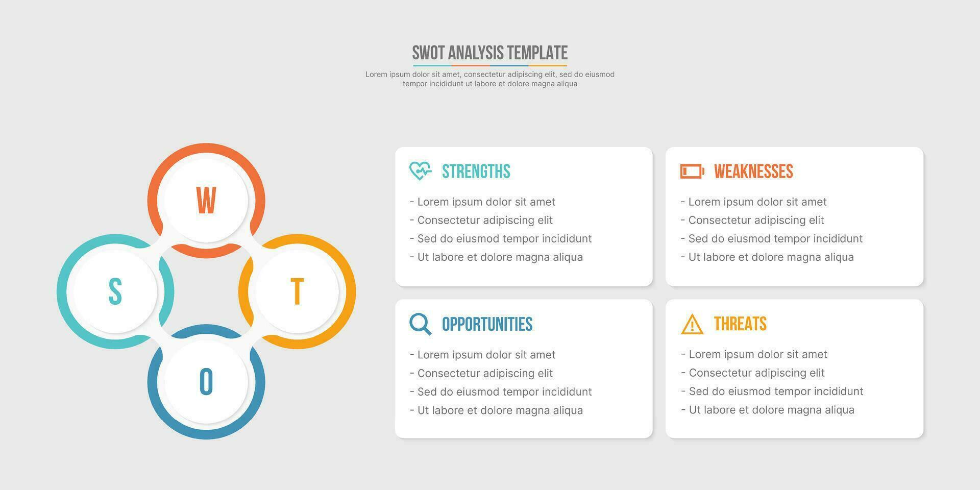 SWOT Analysis, Four Options Steps, Infographic Template Design vector