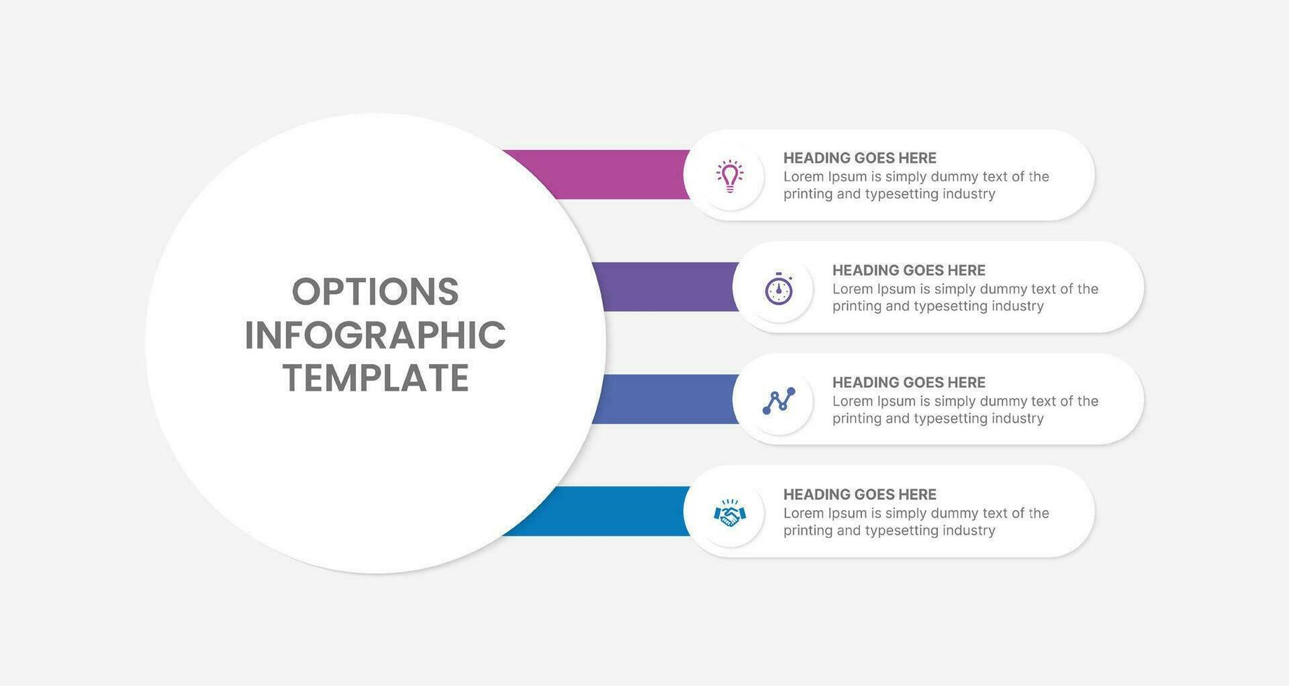 cuatro opciones circulo infografía modelo diseño vector