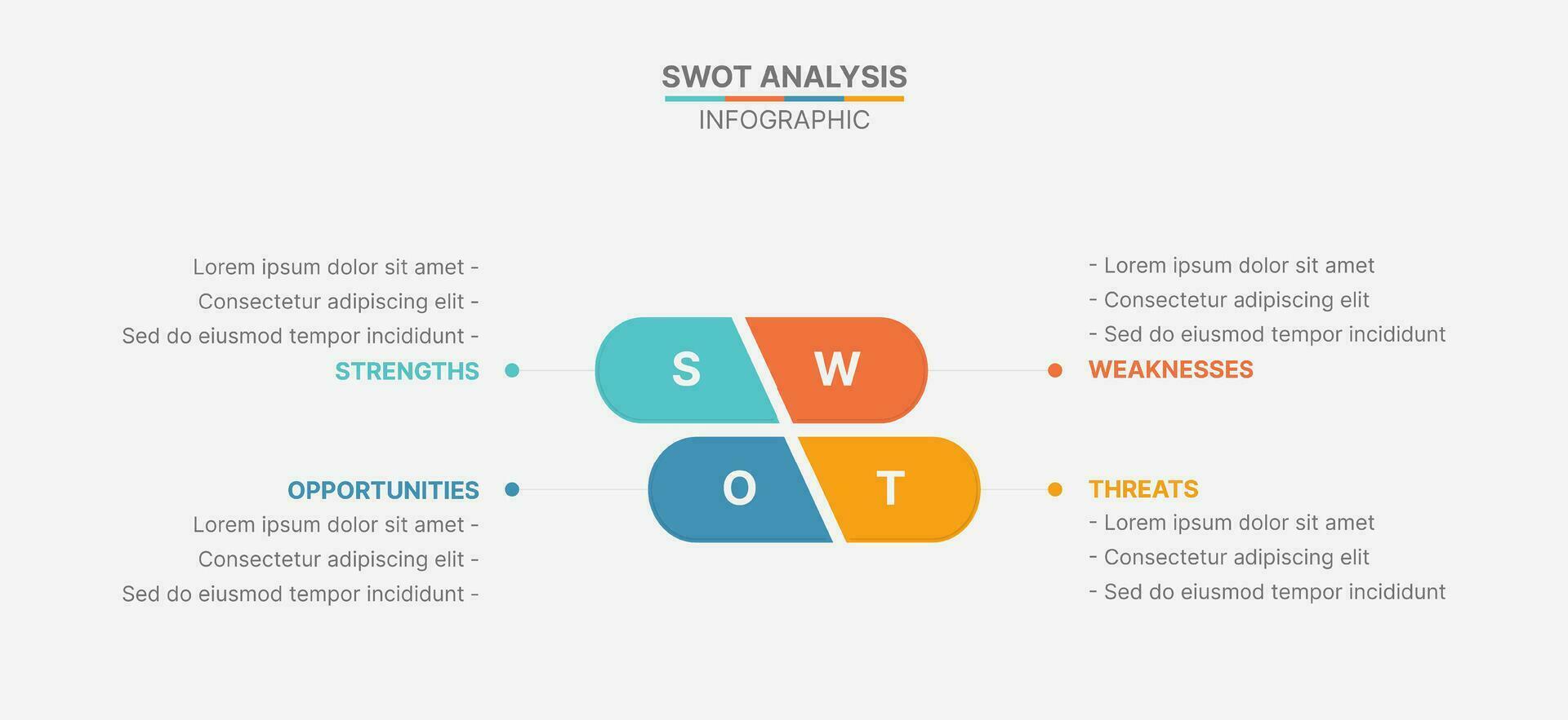 SWOT Analysis, Four Options Steps, Infographic Template Design vector