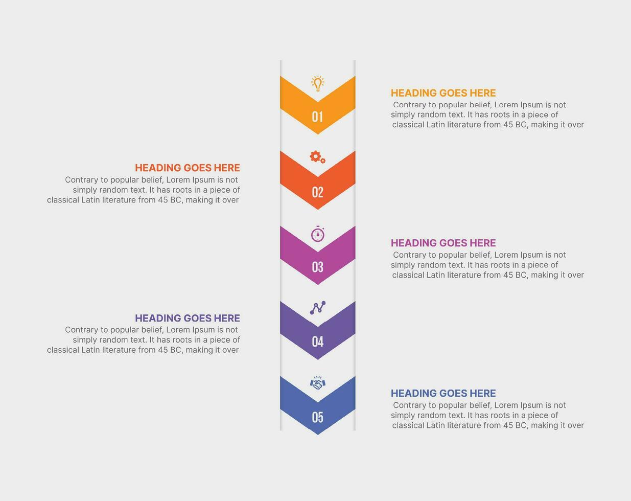 Five steps, Options Circle Timeline Vector Business Infographic Modern Design Template
