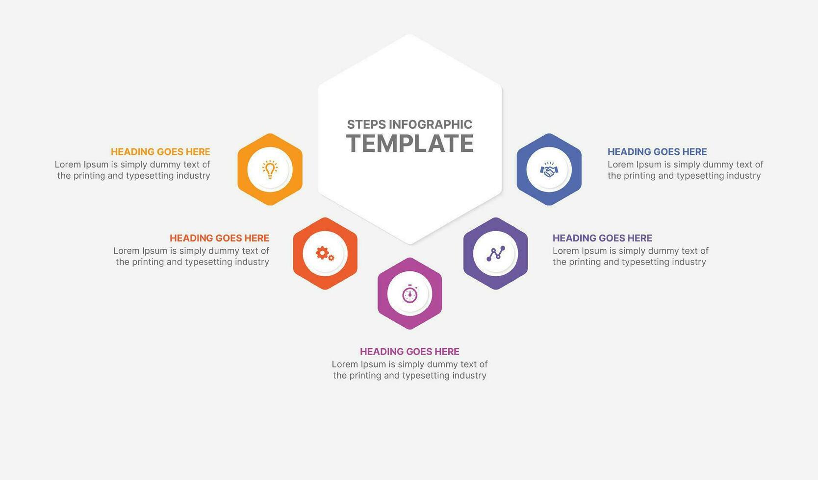Vector five 5 steps options business infographic modern design template