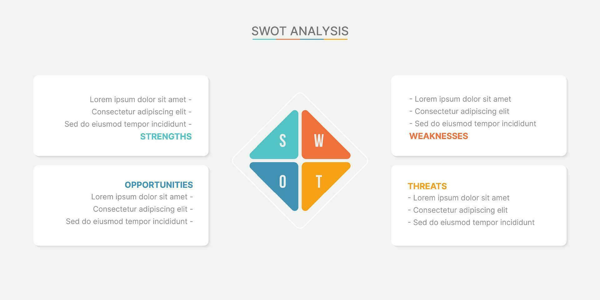 SWOT Analysis, Four Options Steps, Infographic Template Design vector