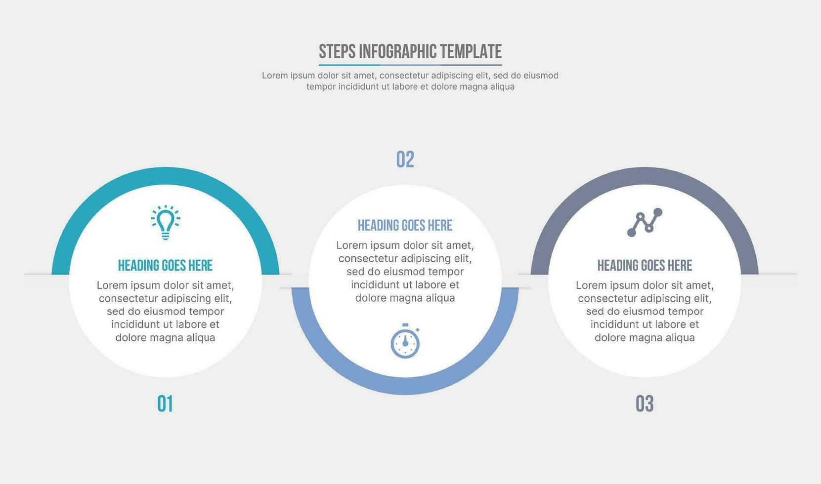 vector Tres pasos opciones circulo negocio infografía moderno diseño modelo