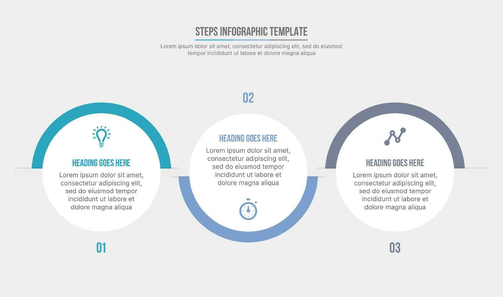 Vector three steps options circle business infographic modern design template