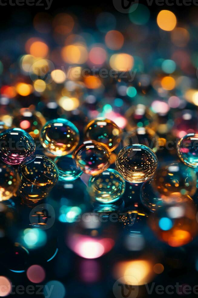 Hundreds of circular bokeh lights. AI generative photo