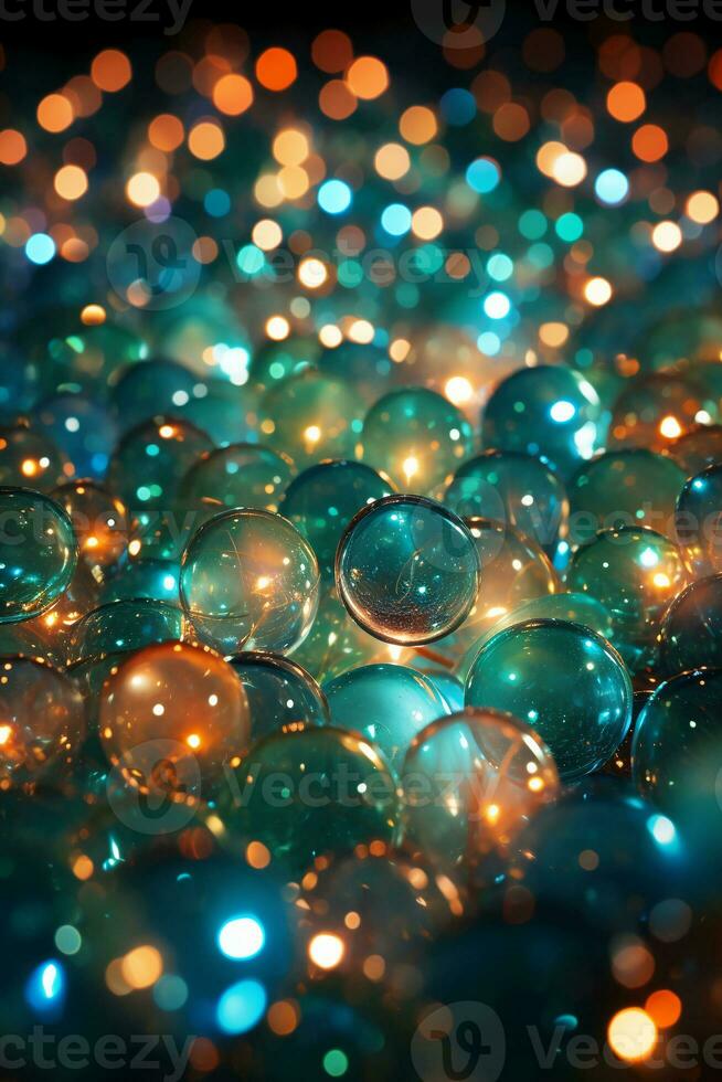 Hundreds of circular bokeh lights. AI generative photo