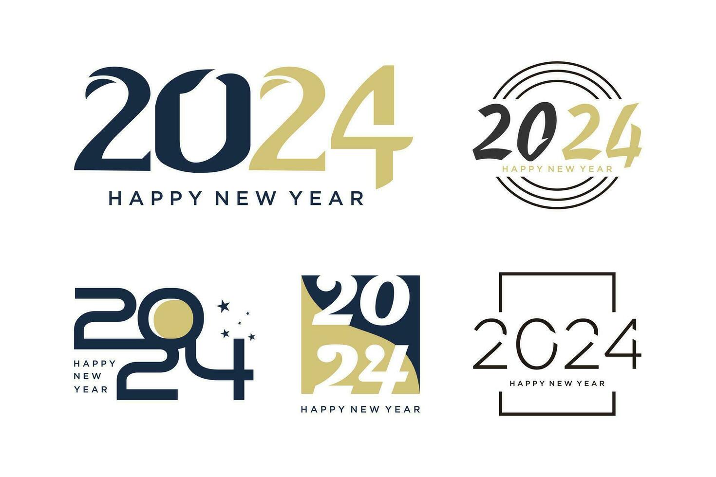 2024 logo design vector icon with creative concept illustration