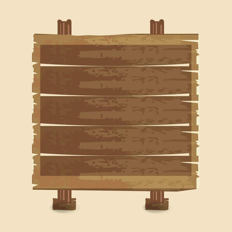 Wooden signage bord or advertising sign pole vector icon