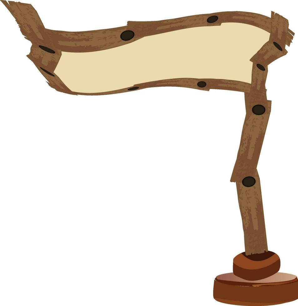 Wooden signage bord or advertising sign pole vector icon