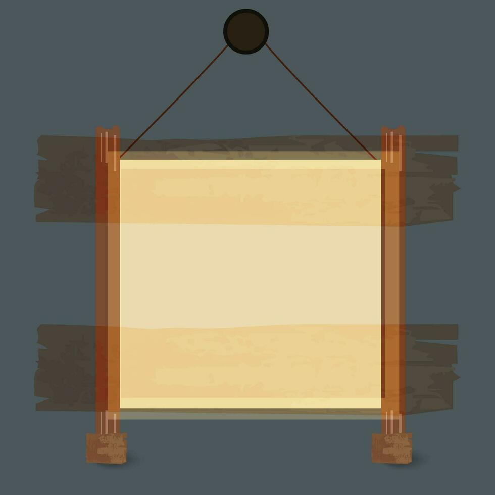 Wooden signage bord or advertising sign pole vector icon