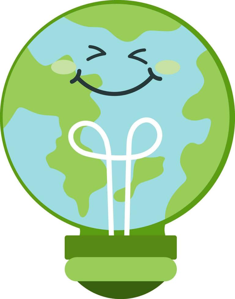 character light bulb elements earth day celebration vector