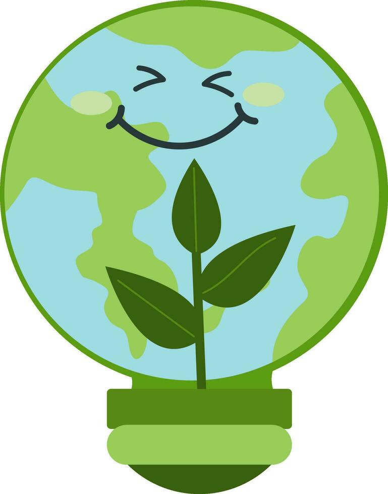 character light bulb elements earth day celebration vector