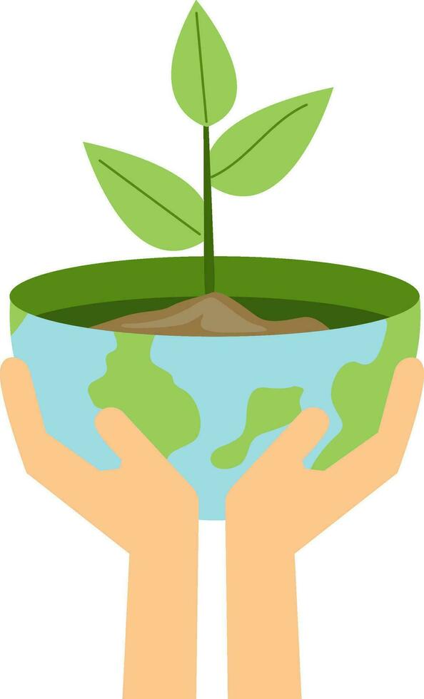 earth character with hand to commemorate earth day love the earth svg vector