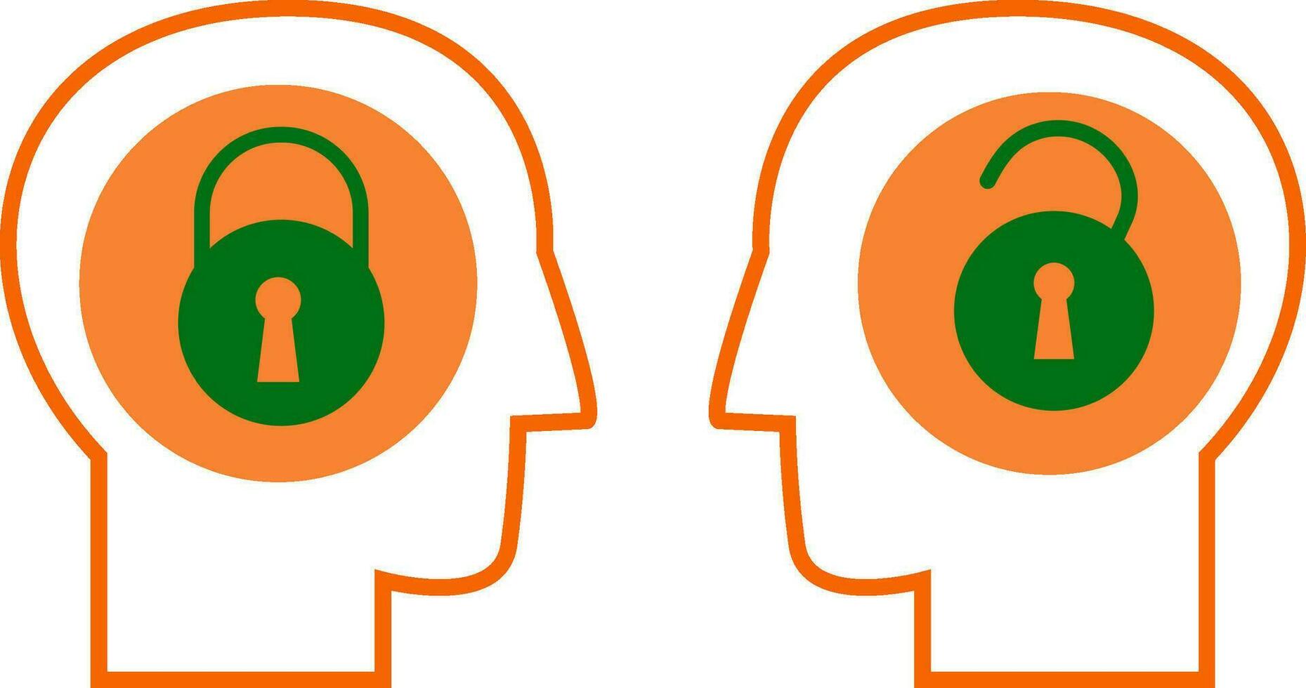 Big head human think growth mindset different fixed mindset concept vector