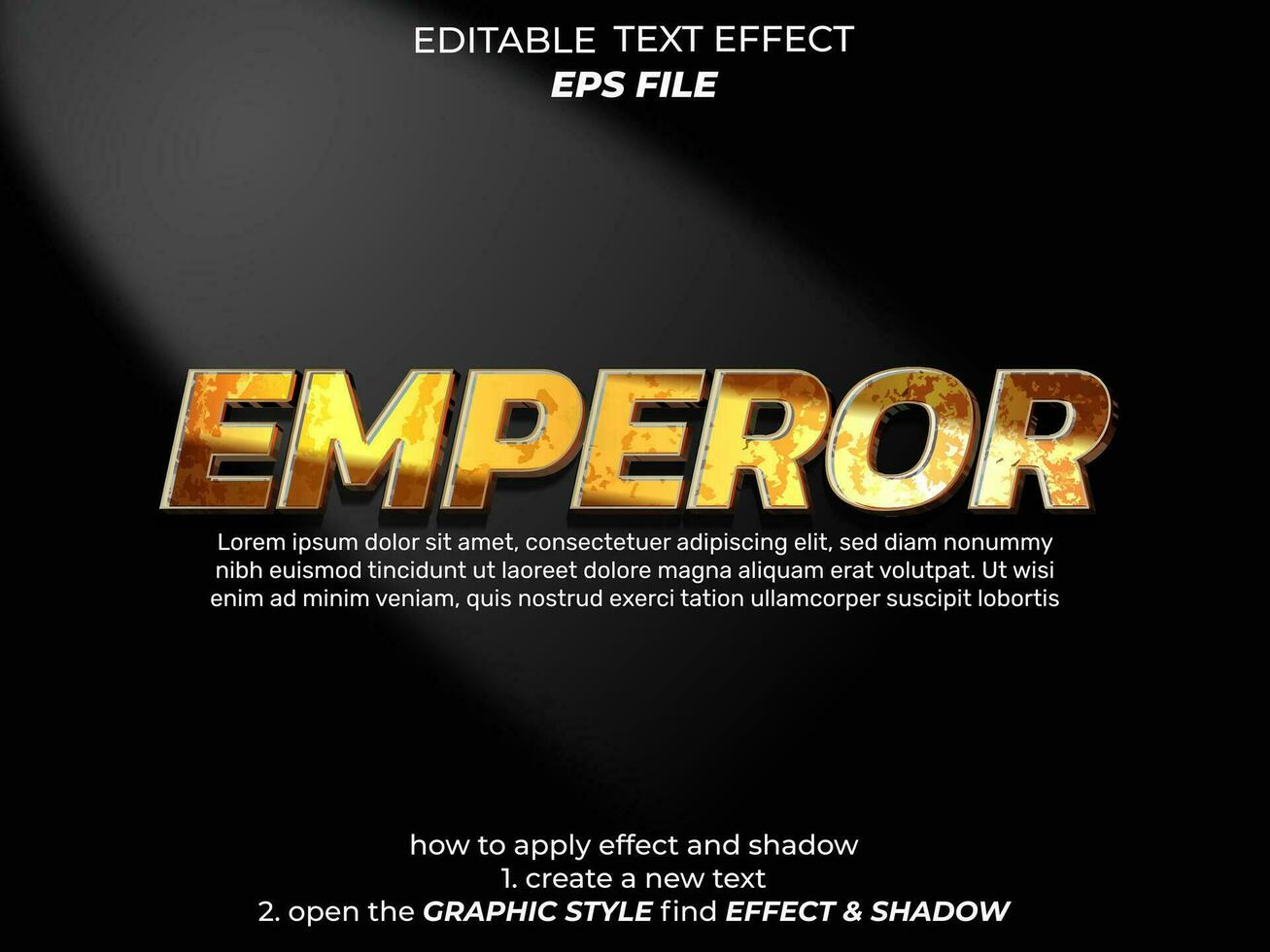 emperor text effect, typography, 3d text. vector template