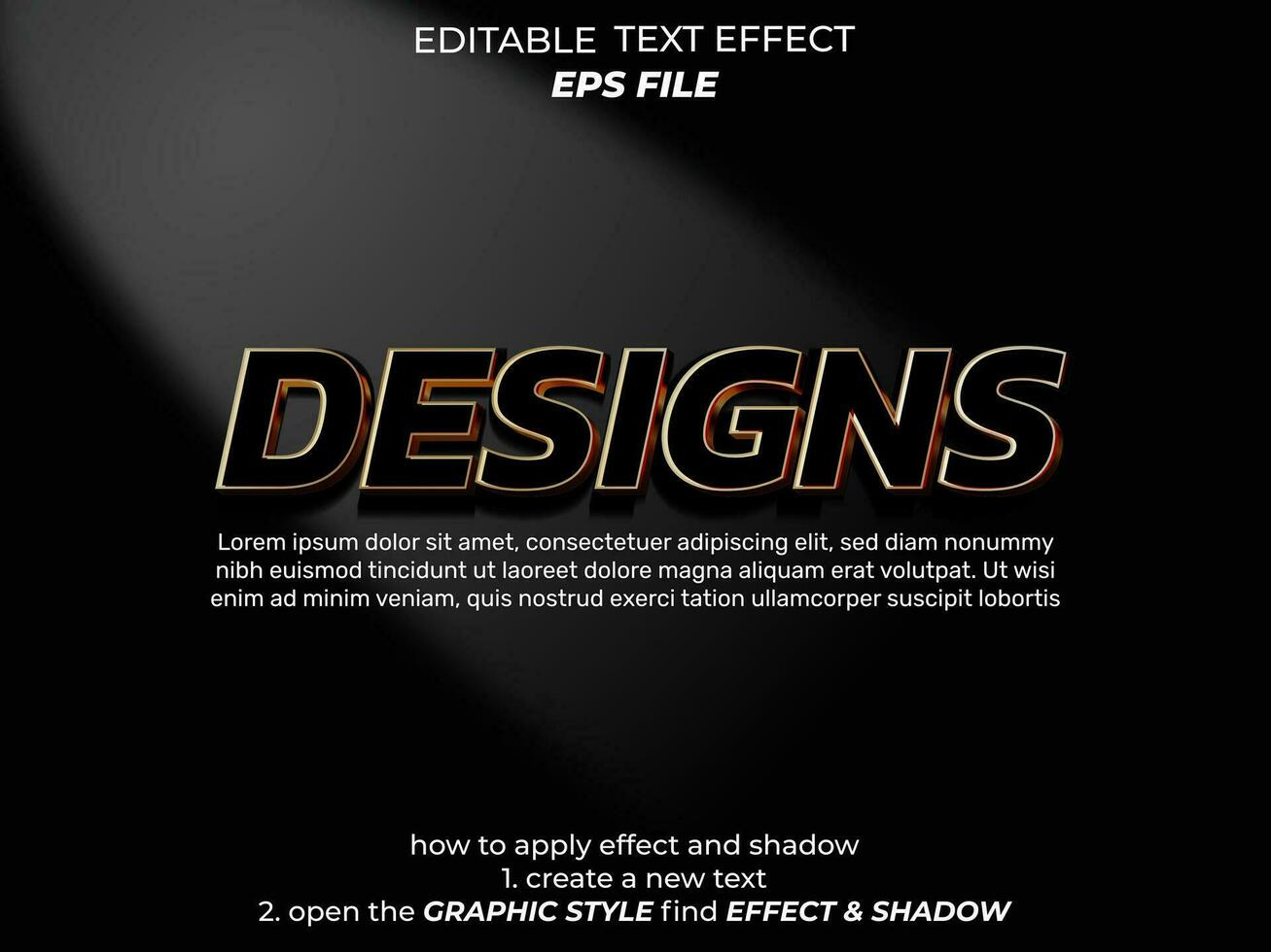 designs text effect, typography, 3d text. vector template