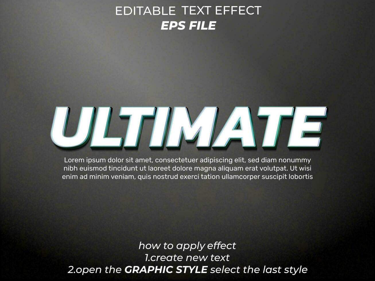 ultimate text effect, typography, 3d text. vector template