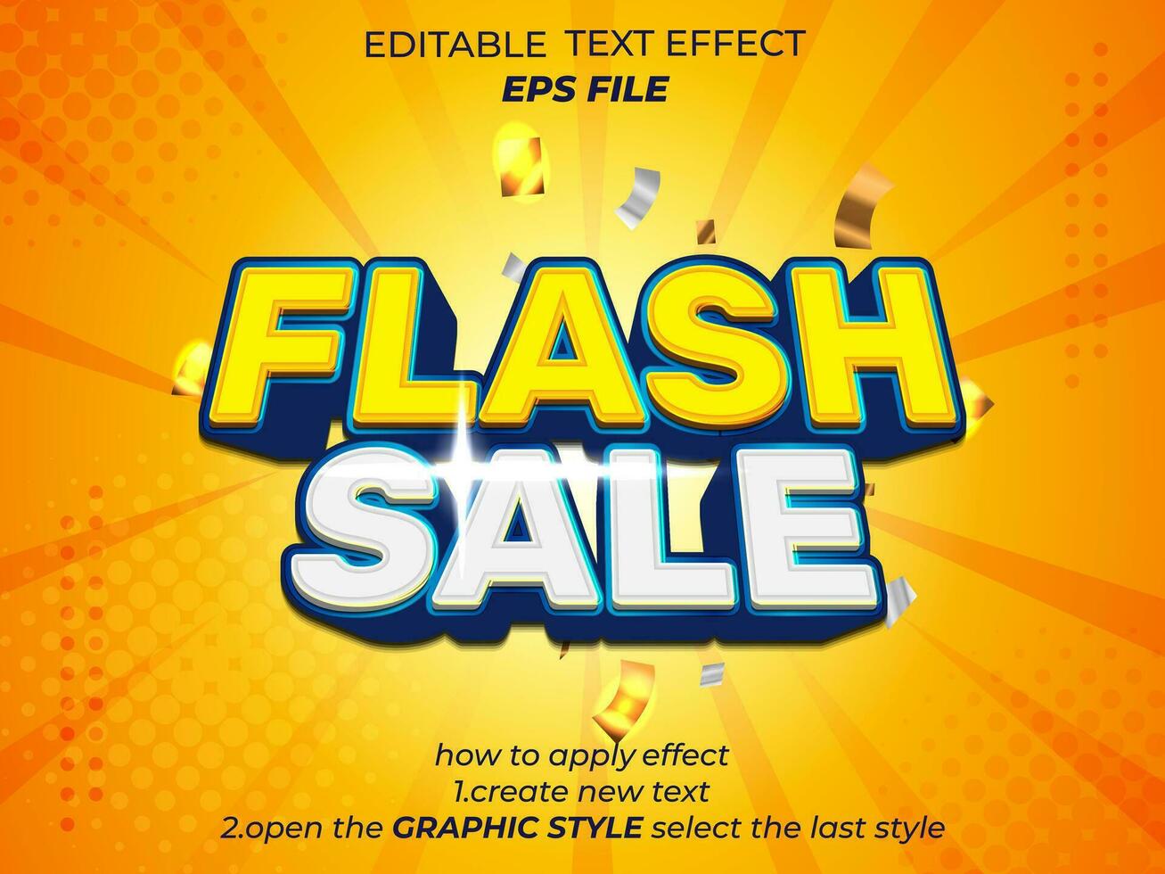 flash sale text effect, typography, 3d text. vector template