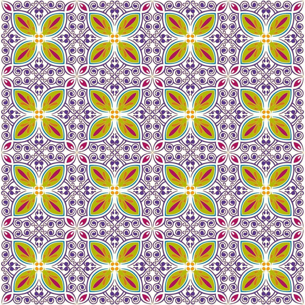 background with colorful classic floral pattern ornament vector