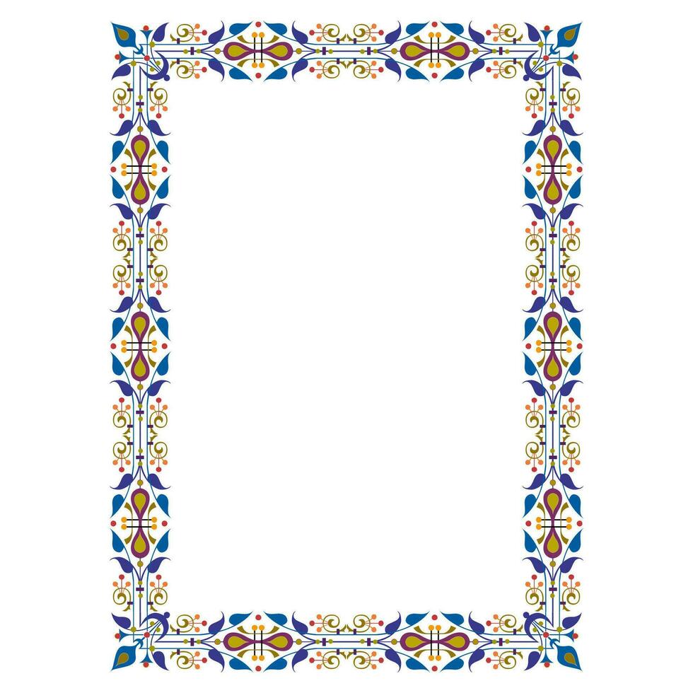 frame with floral themed abstract ornament vector