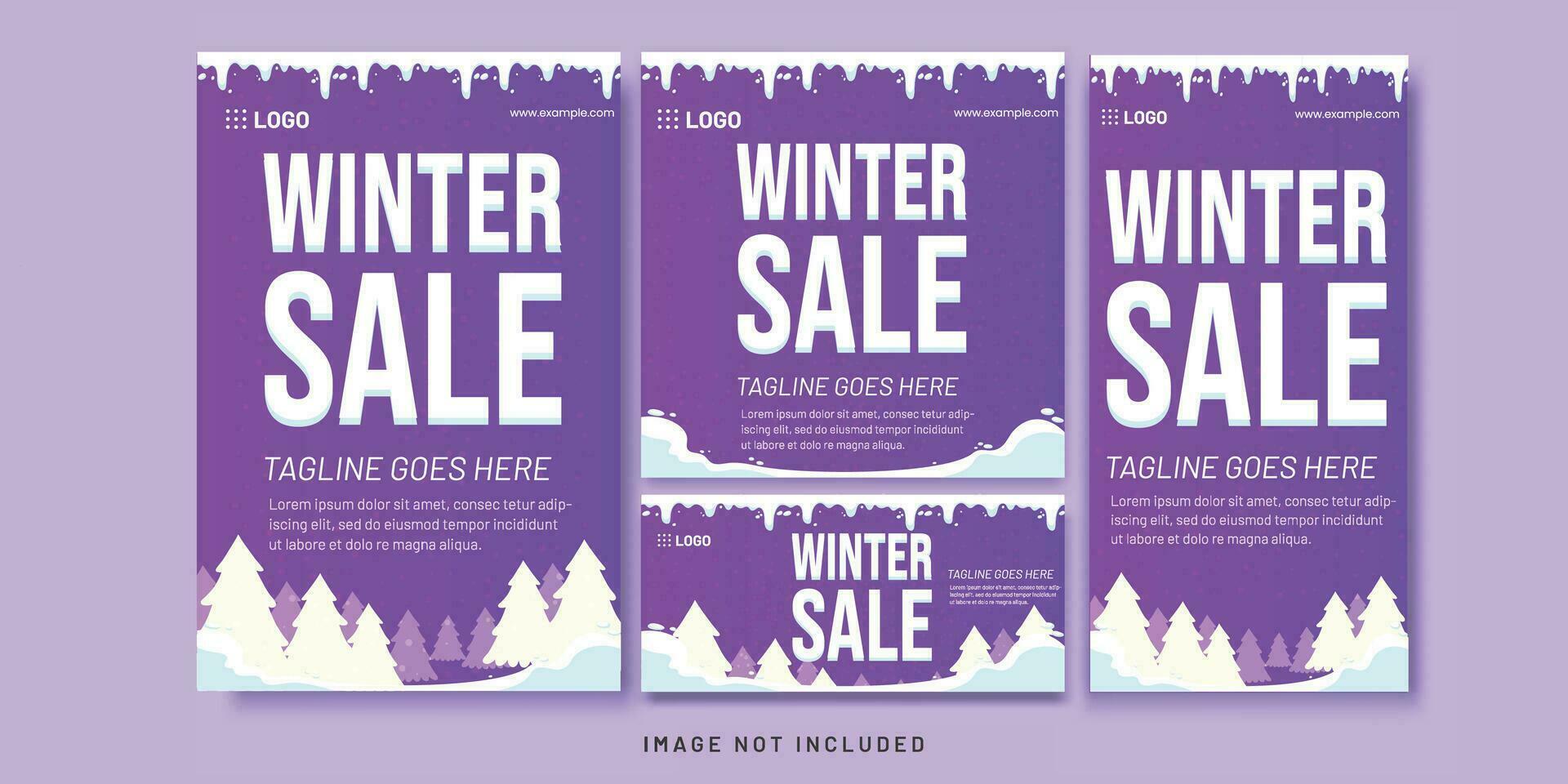 Winter Sale Purple Gradient Color Background for Christmas Event vector