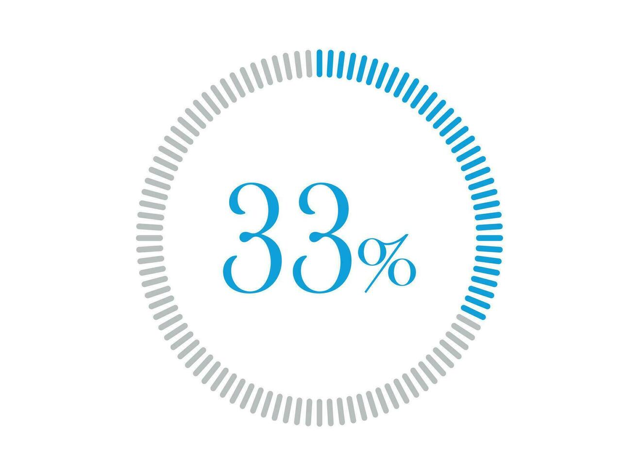 33 percent Loading. 33 percent circle diagrams Infographics vector, Percentage ready to use for web design. vector