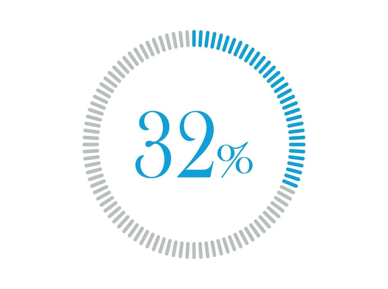 32 percent Loading. 32  percent circle diagrams Infographics vector, Percentage ready to use for web design. vector