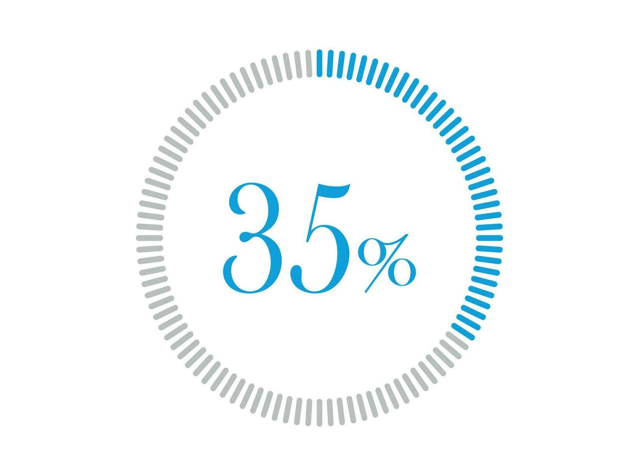 35 percent Loading. 35 percent circle diagrams Infographics vector, Percentage ready to use for web design. vector