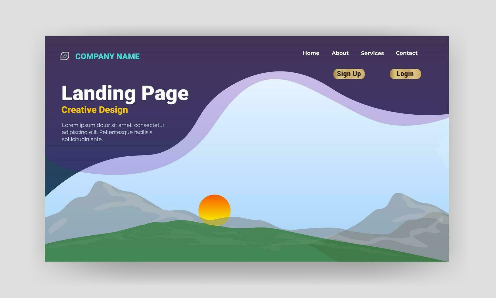 Website design and landing page template. vector