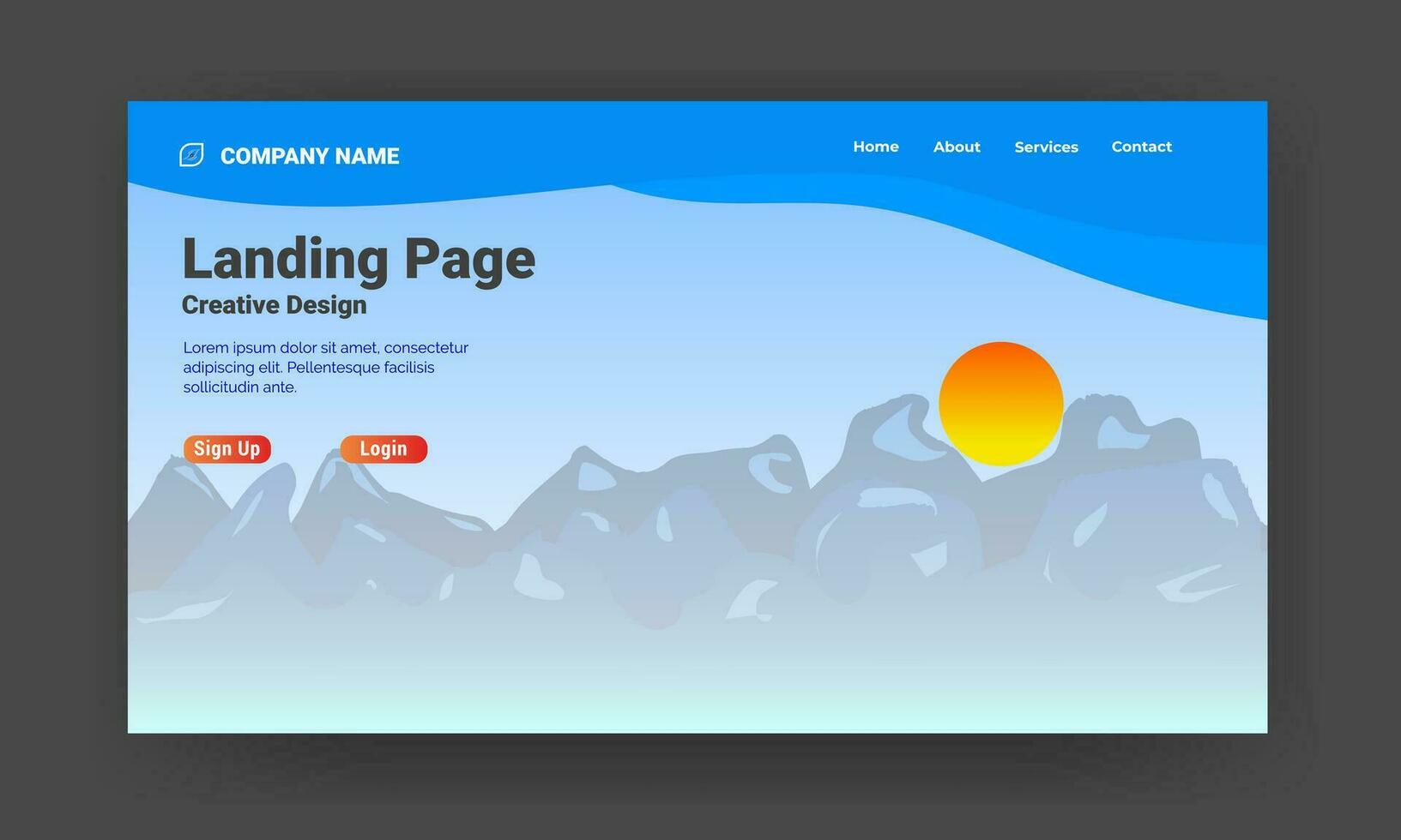 Website design and landing page template. vector