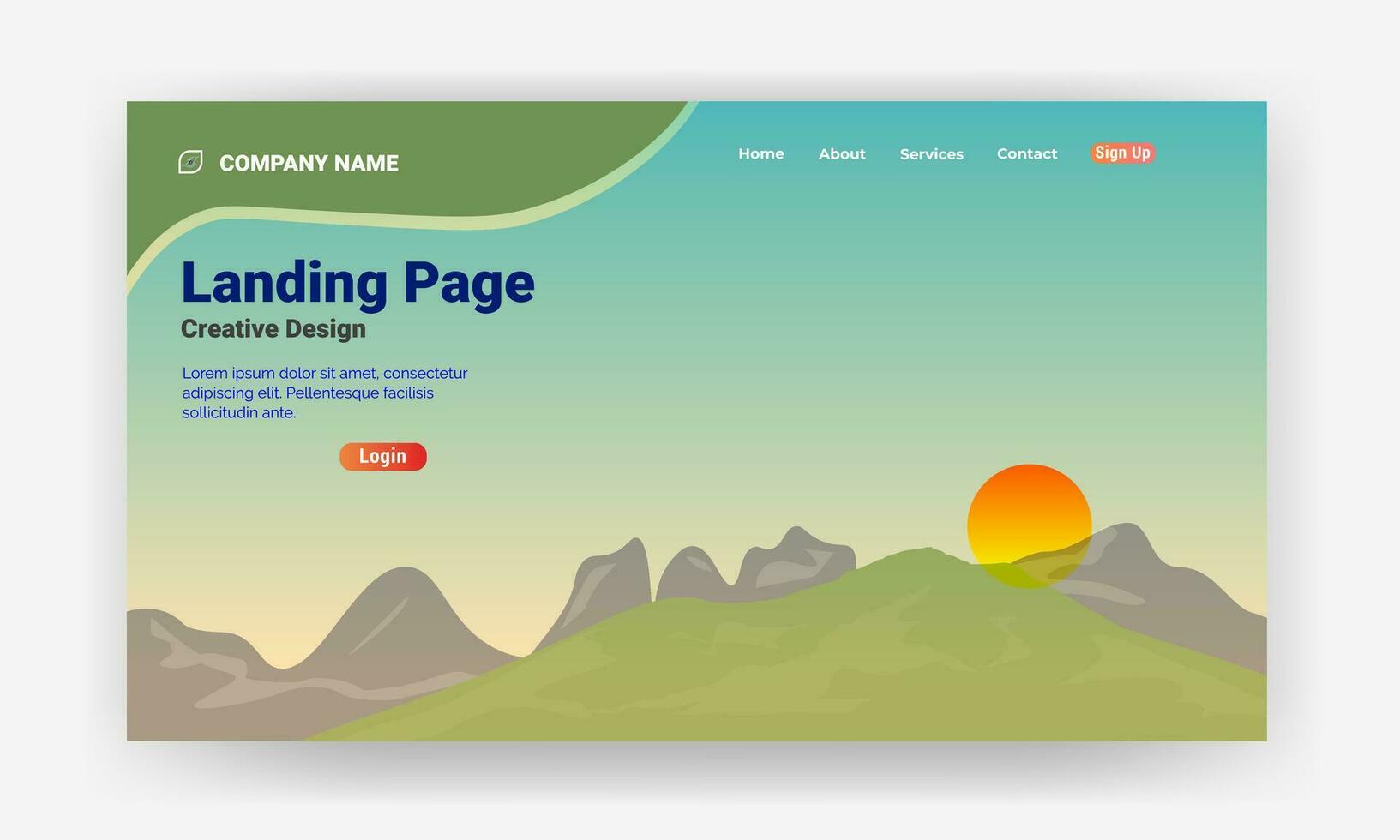 Website design and landing page template. vector