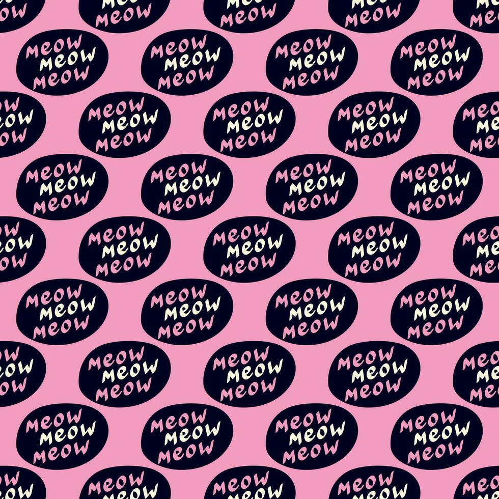 quote meow pattern. Funny quote pattern vector