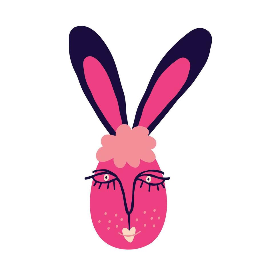 Awesome funny rabbit with a cute face, Easter Character vector