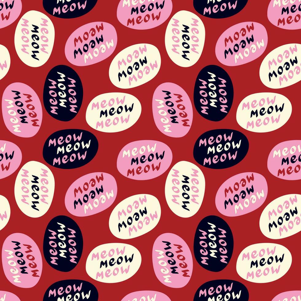 quote meow pattern. Funny quote pattern vector