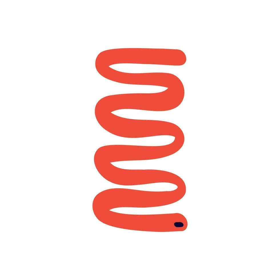 snake in modern trendy naive style. Minimalistic funky bizarre snake vector
