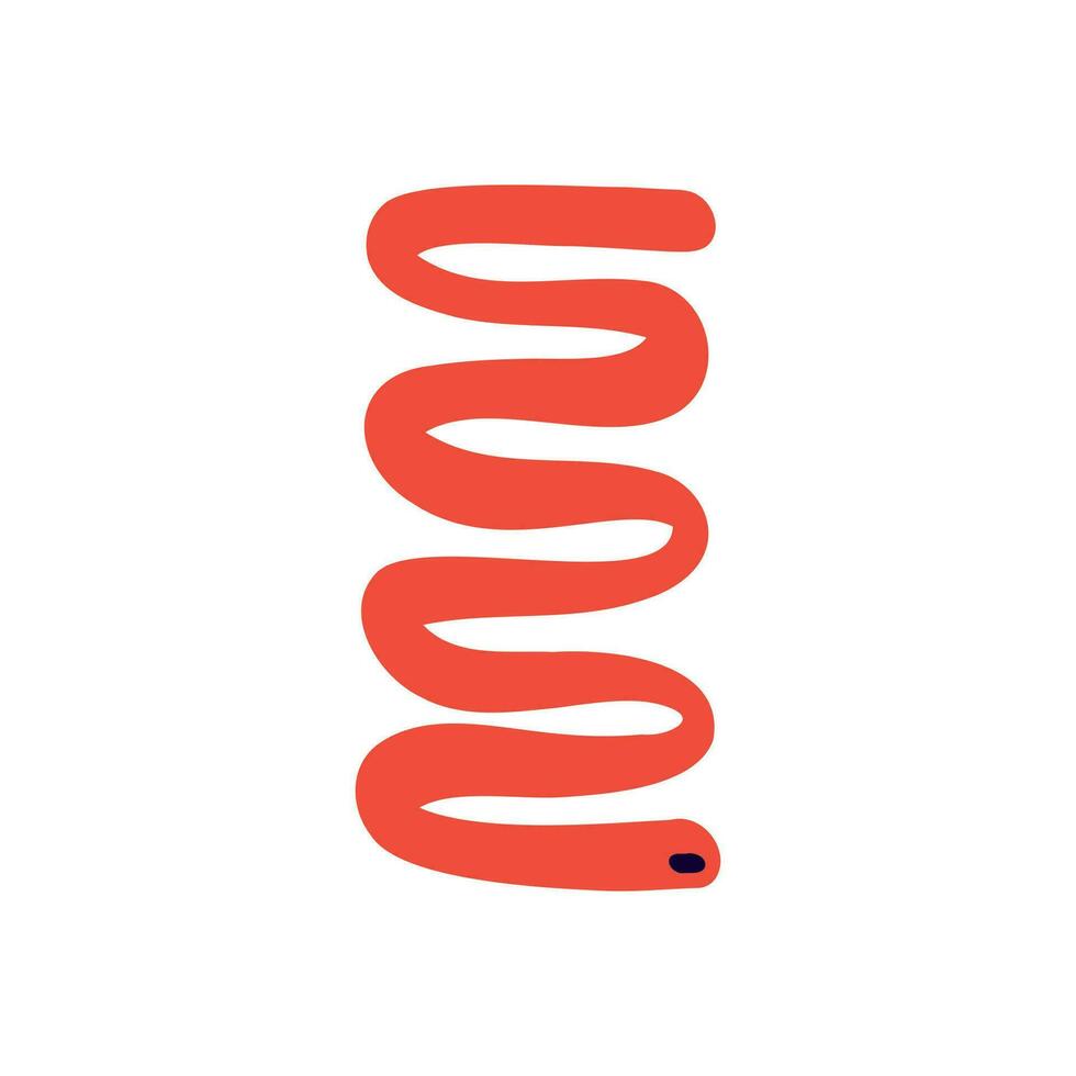 serpiente en moderno de moda ingenuo estilo. minimalista miedoso extraño serpiente vector