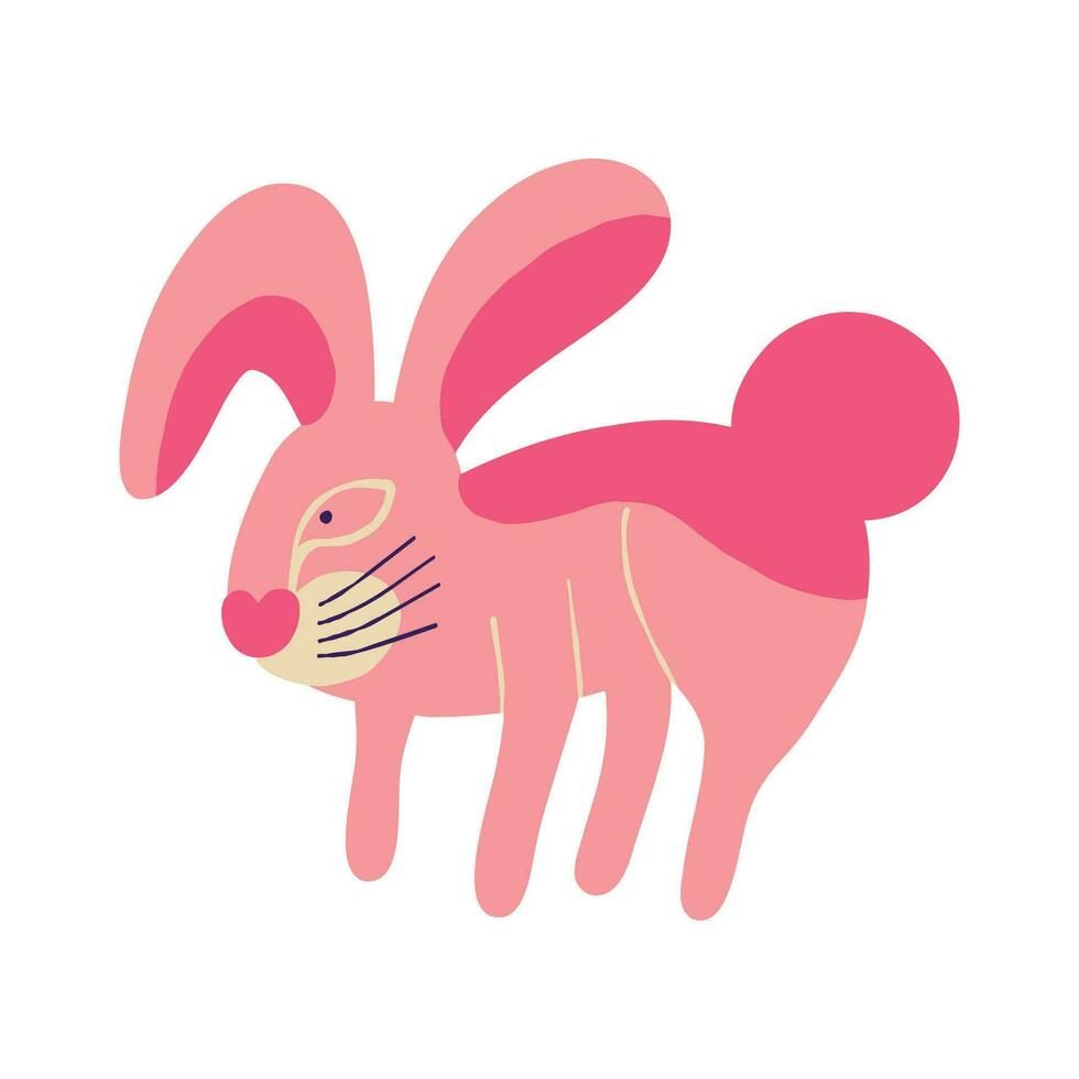 Awesome funky rabbit with a cute face, Easter Character vector