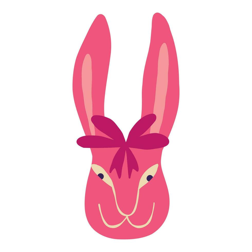 Awesome funny bunny with a cute face, Easter Character vector