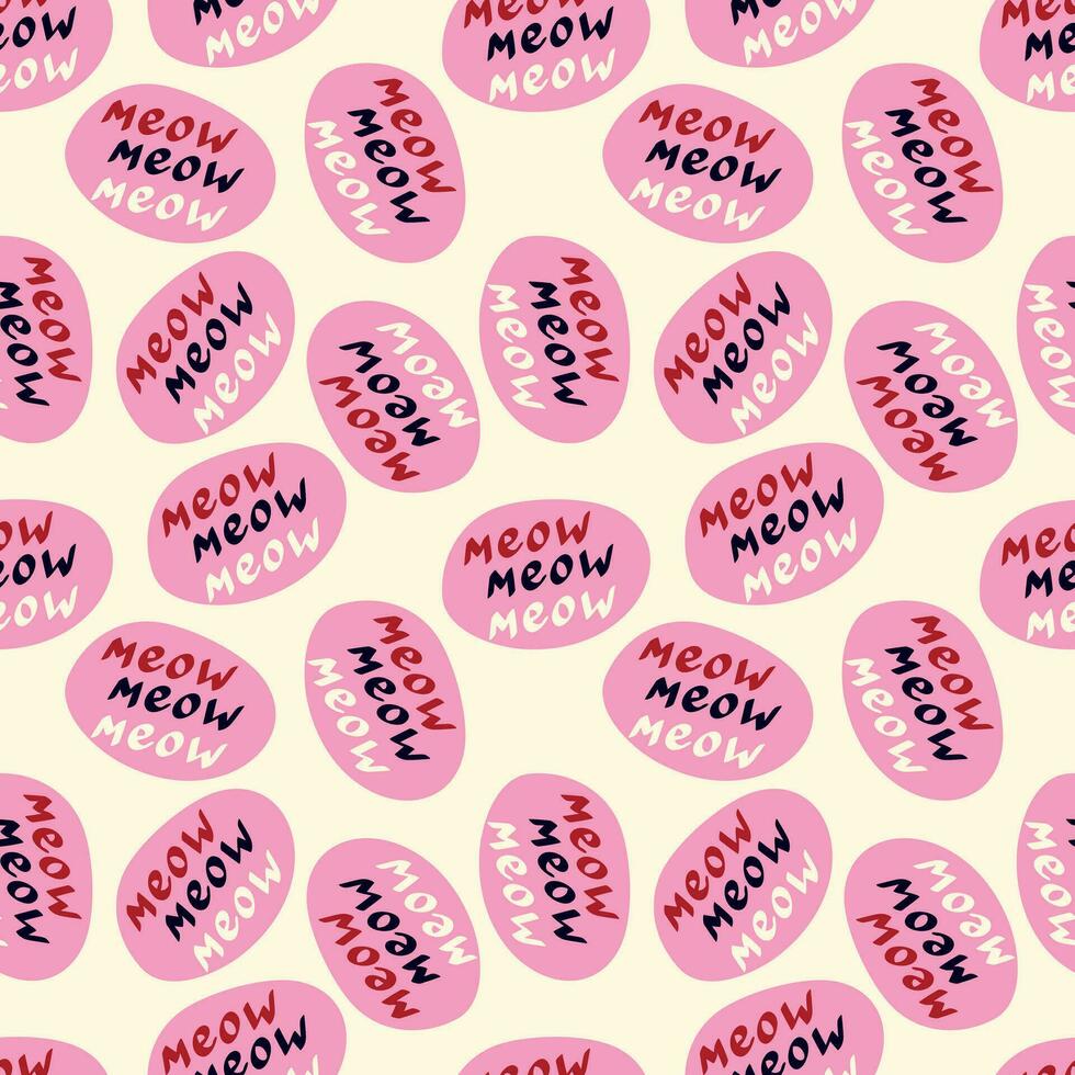 quote meow pattern. Funny quote pattern vector
