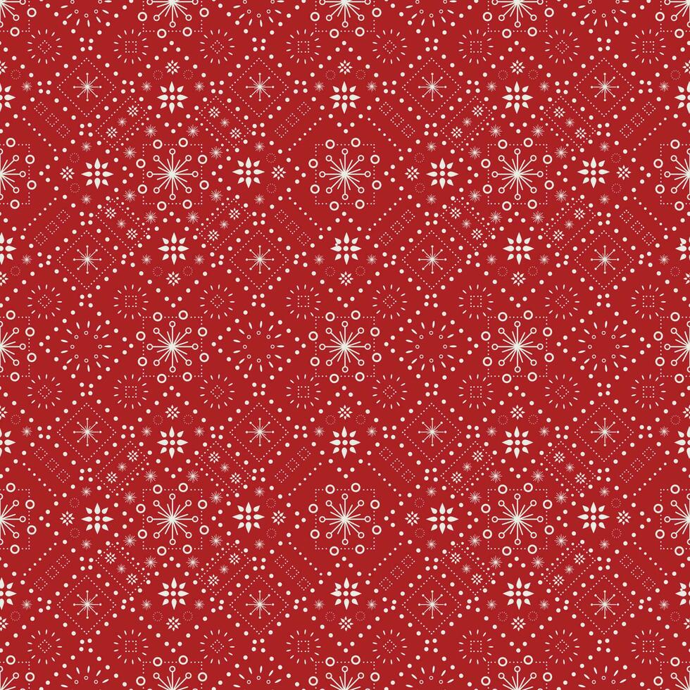 Ornamental red Christmas seamless pattern. Vector illustration