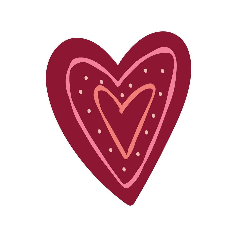 Red quirky heart, illustration for valentines day vector