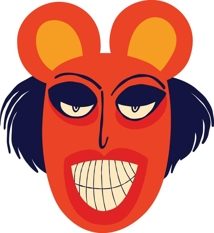 Vibrant freaky strange ugly Halloween character. Cute bizarre comic characters in modern flat hand drawn style vector