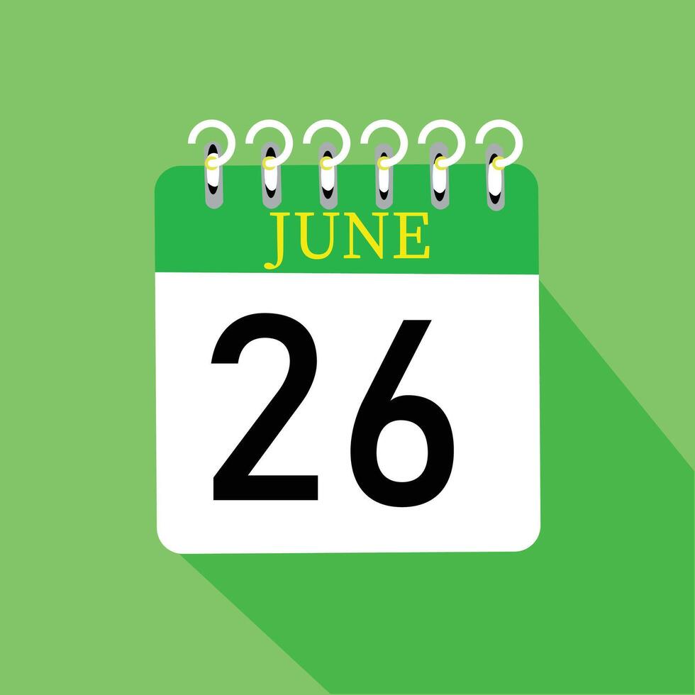June 26 Calendar Daily Icon Date Month 26503147 Vector Art at Vecteezy