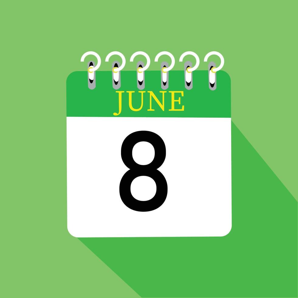 June8 Calendar Daily Icon Date Month 26503160 Vector Art at Vecteezy