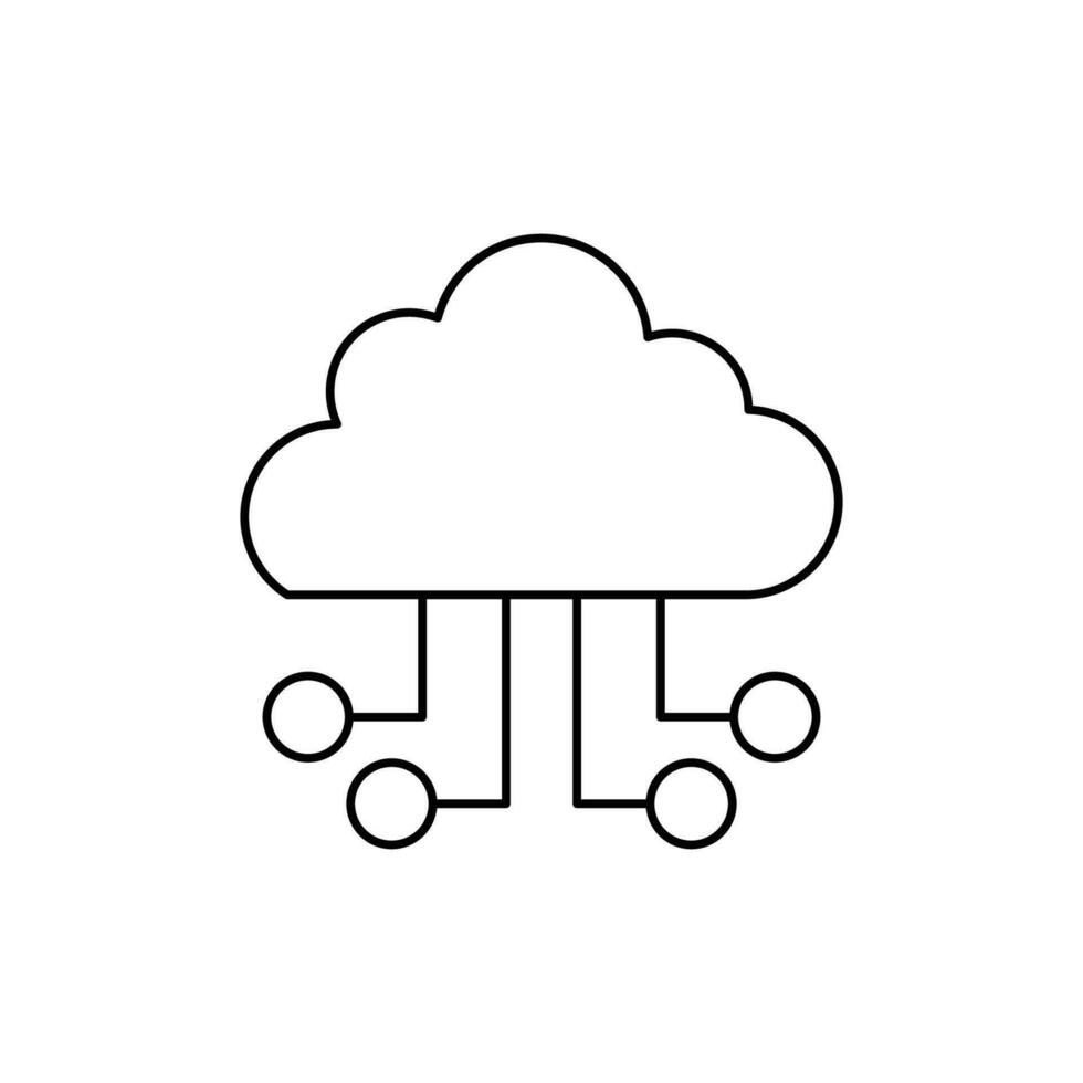 cloud computing icon. outline icon vector